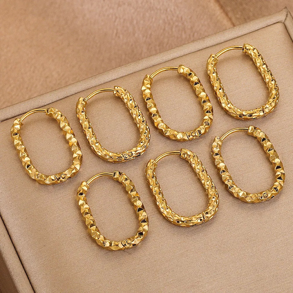 Solid Color Pattern 10 PCS/Package 16*21.5mm 304 Stainless Steel Gold Plated Solid Color Hook Earring Findings Jewelry Accessories