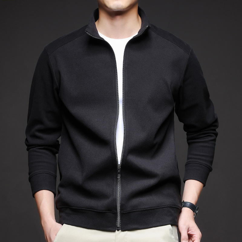 Cross-Border Double-Sided Velvet Jacket for Men in Autumn and Winter Middle-Aged Fashion Casual Solid Color Self-Heating Warm Men's Jacket