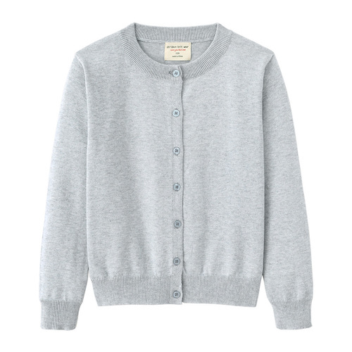 2024 Cross-border Spring and Autumn Children's Clothing Medium and Large Children's Knitted Cardigan Girls Jacket Versatile School Uniform Boys Sweater Cardigan