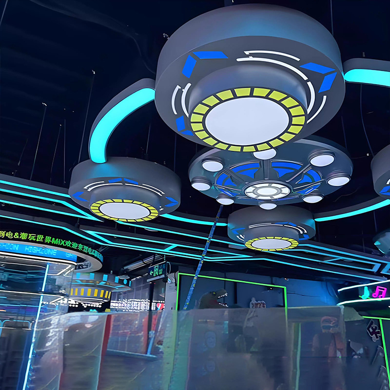 lámpara de módulo de videojuegos de ciudad de videojuegos de pared decoración de luces de internet café módulo de luces ktv pasillo de animación de ciudad de modelado de luces