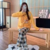 Long-sleeve, coffee trousers