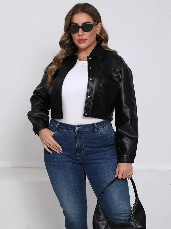 Long-sleeve, short jacket, plus size, oversize, European style