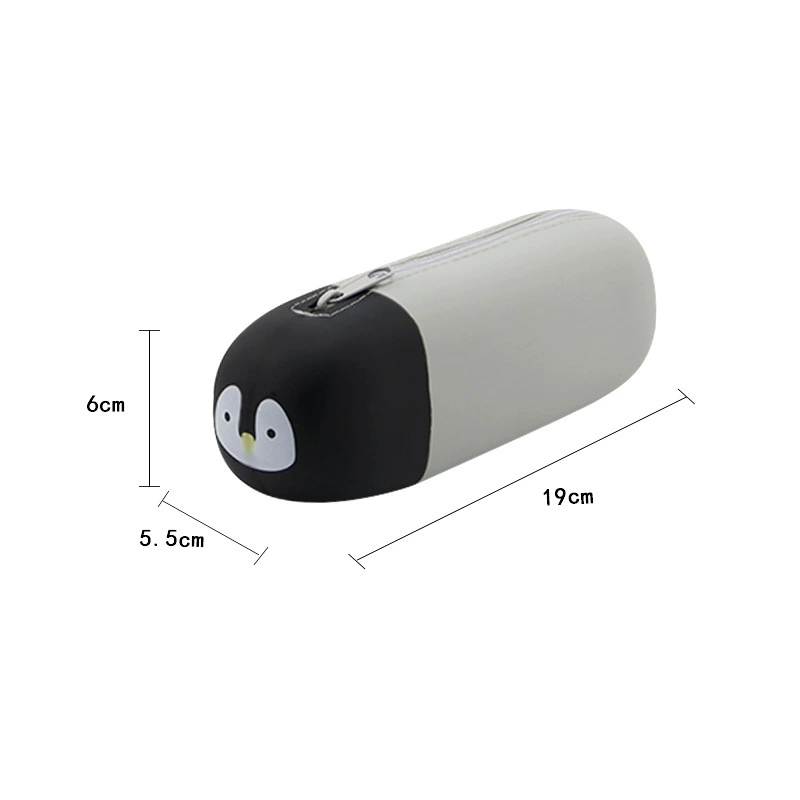 Cartoon silicone handheld cute capacious pencil case, universal storage bag for students, new collection, fall protection