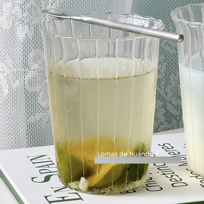 ins風高級感喝水杯冷飲杯牛奶果汁咖啡杯高硼硅玻璃家用餐廳耐熱