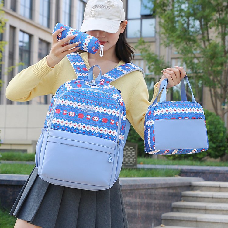 Three-Piece Schoolbag Junior High School Girl High School Student Backpack Ins Niche 2025 New High-Looking Girl Backpack Three-Piece Schoolbag Junior High School Girl High School Student Backpack Ins Niche 2025 New High-Looking Girl Backpack