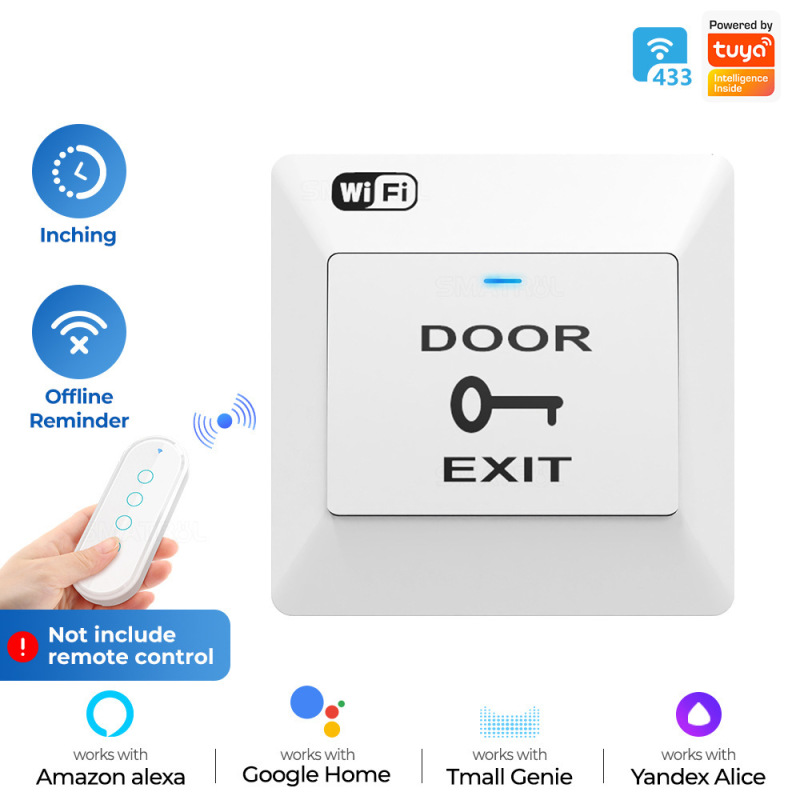 スマートホーム WiFi アクセス制御スイッチ Tuya APP 音声リモコンボタンタイプ自動リセットスイッチパネル|undefined