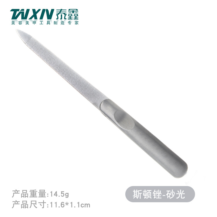 Al por mayor archivo de uñas de doble cara al por mayor archivo de uñas de acero inoxidable de cuatro lados tira de molienda de uñas traje de herramienta de manicura