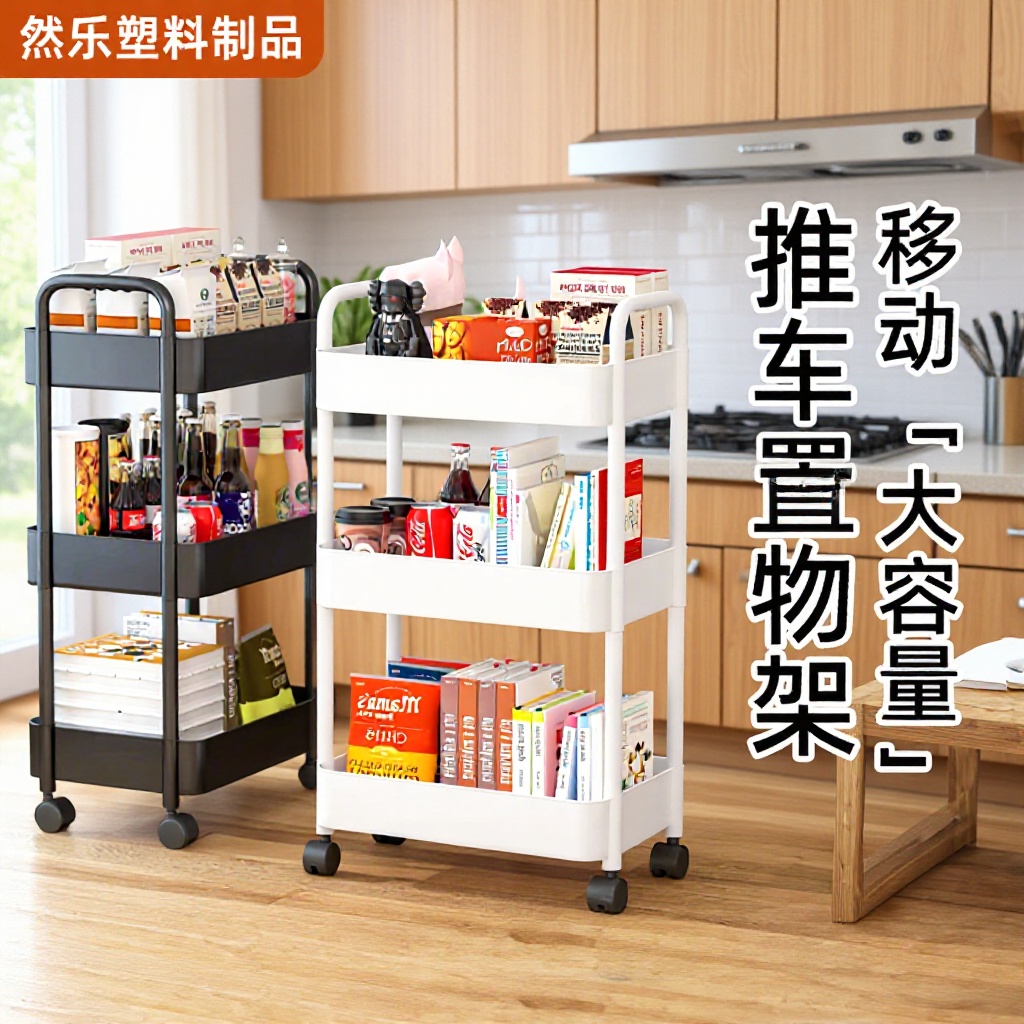 外贸推车置物架批发卧室卫生间夹缝储物架落地式零食多层收纳架