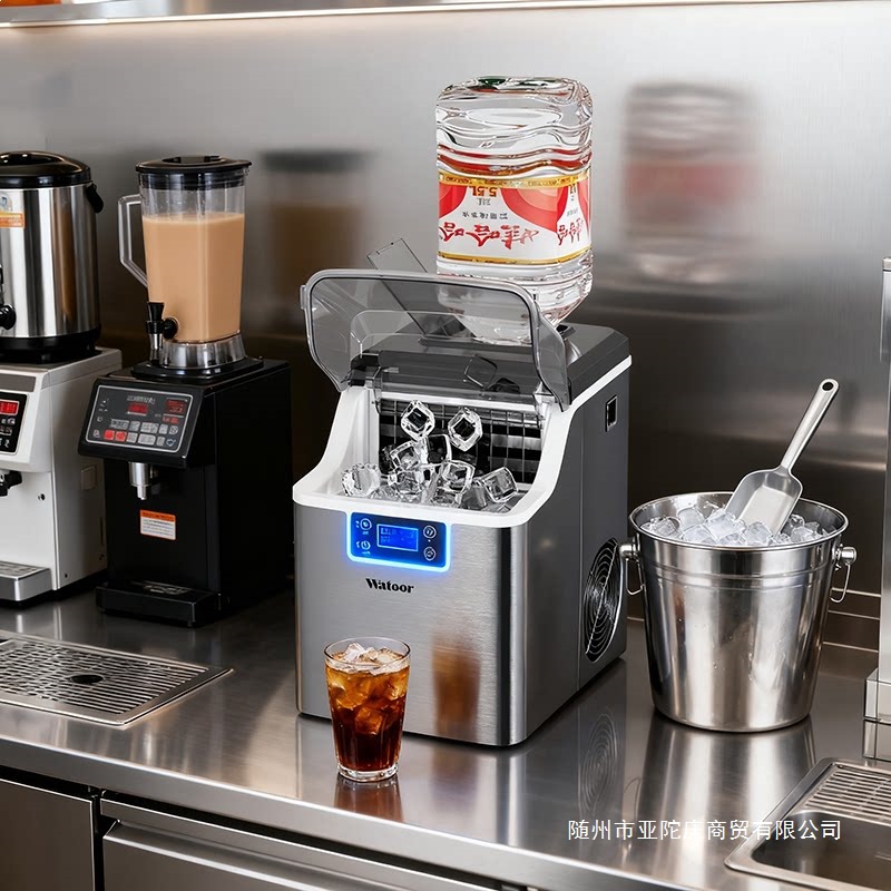 Wotolai comercial doméstico pequeño tienda de té de leche máquina de hielo de agua de barril manual 30 kg dormitorio máquina de hielo
