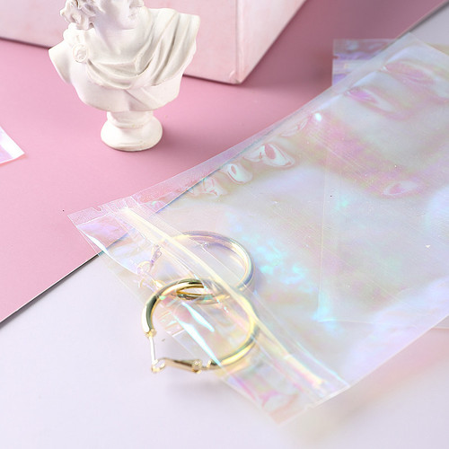 Rainbow film laser ziplock bag jewelry packaging bag colorful plastic seal bag color seal bag