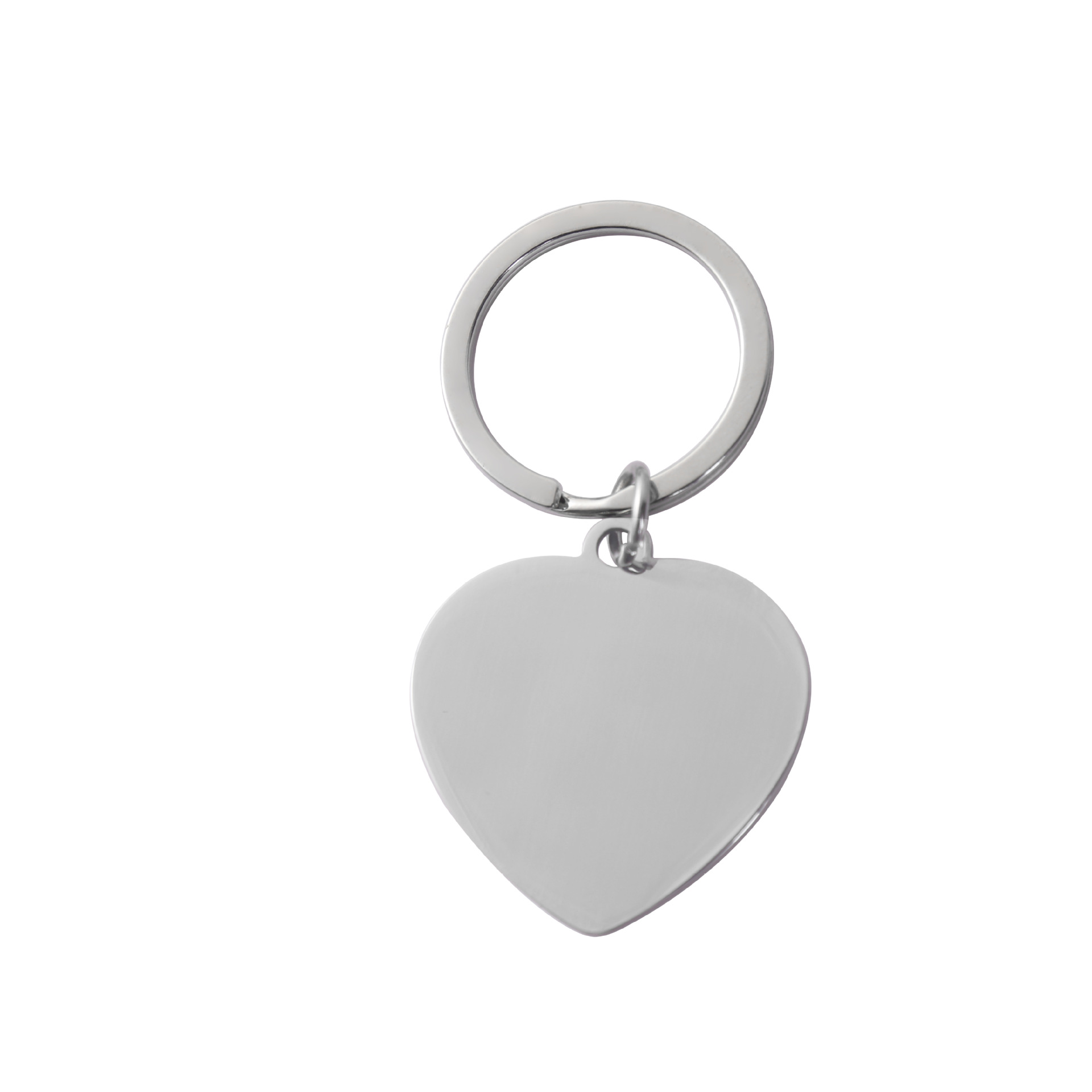 5g Weight 1 Piece 30mm 304 Stainless Steel Customization Laser Engraving Heart Shape Solid Color Pendant Keychain DIY Jewelry Accessories Keychain