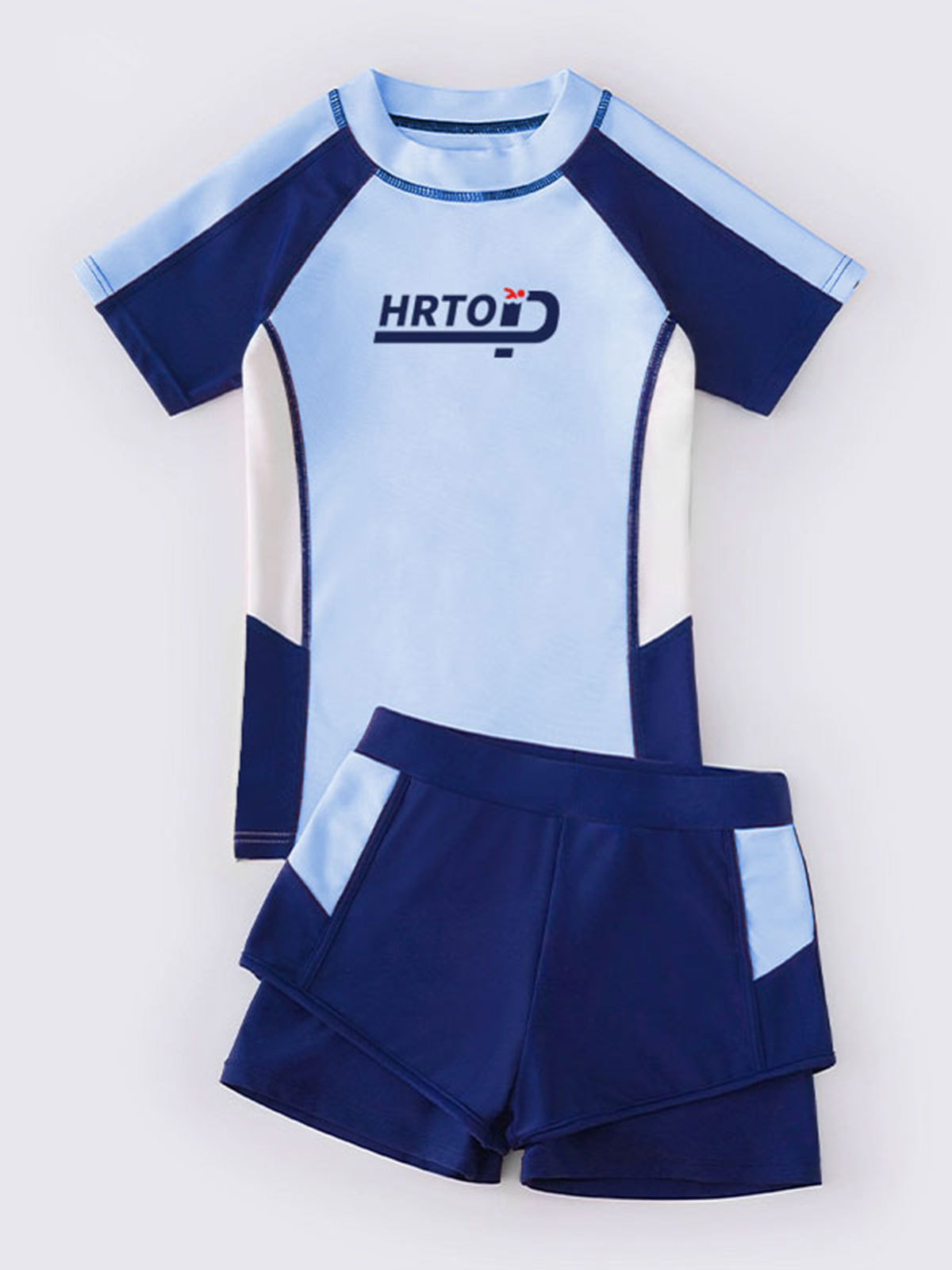 Huurun traje de baño para niños traje de baño de dos piezas para niñas nuevo estudiante deportivo mediano y grande traje de baño profesional para niños al por mayor