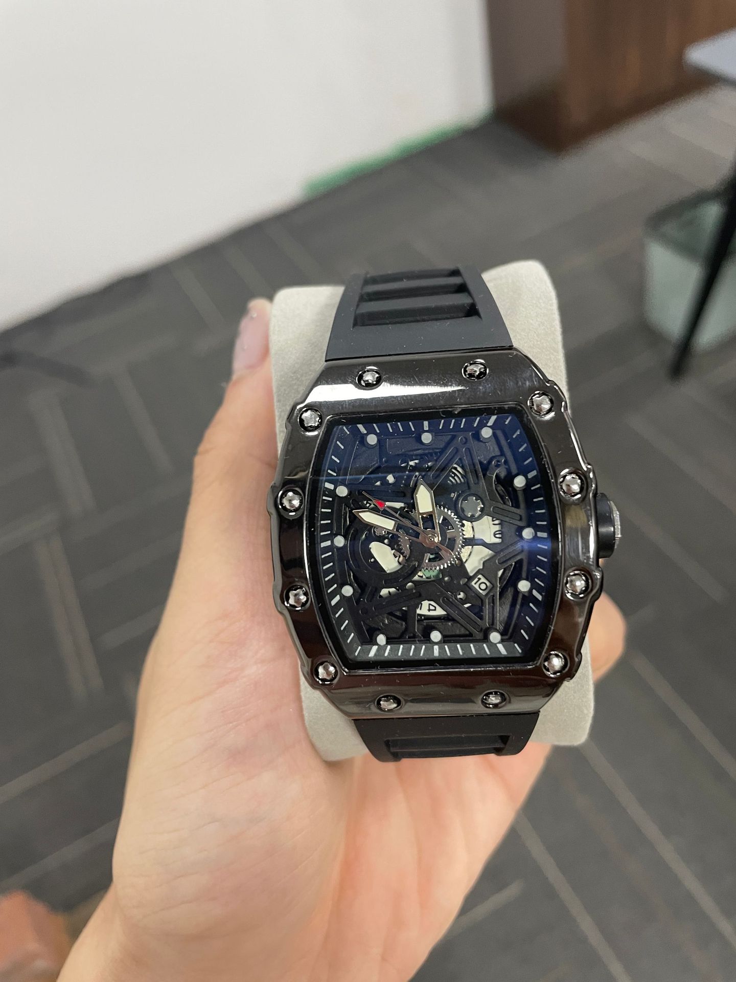 Men's Mechanical Watch Barrel Shaped Luminous Automatic Luxury_voghion.com