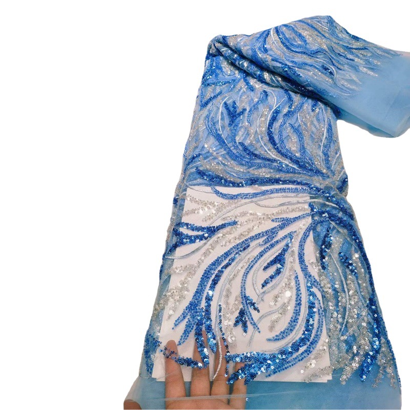 Vestido de novia de encaje con diseño floral láser, cristales, lentejuelas, bordados, tela para vestido de niña, encaje para vestido de gala image 1