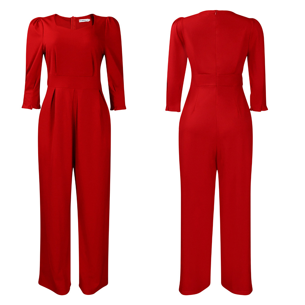 Damen Jumpsuit Langarm Lässig Weites Bein Für Den Winter_voghion.com