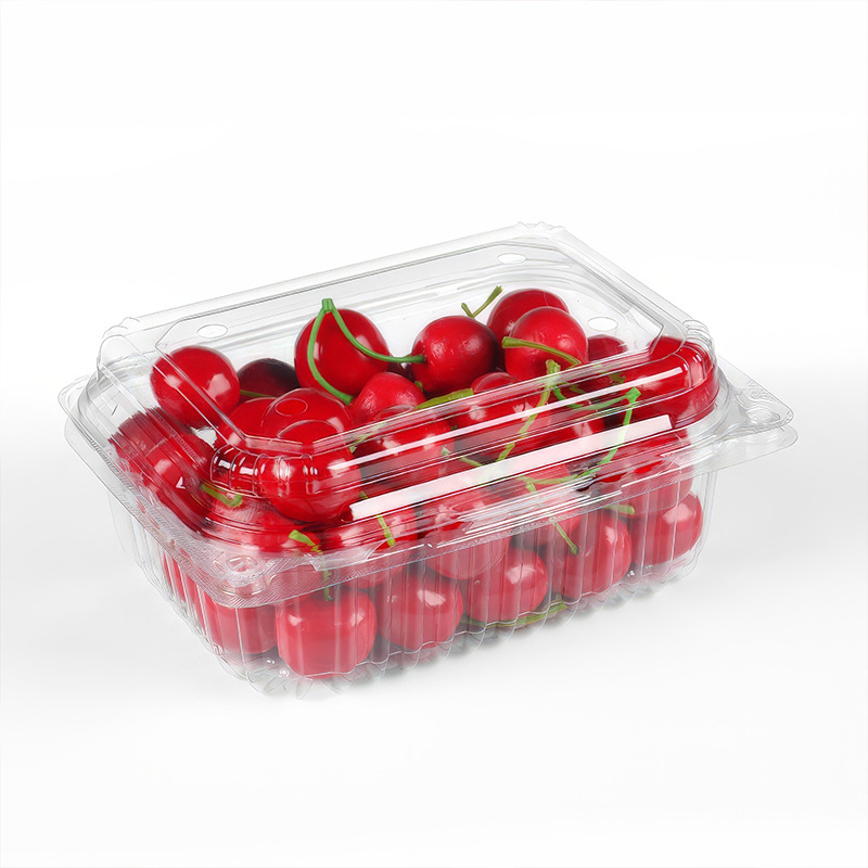Caja de embalaje de frutas transparente desechable con cubierta caja de corte de fresa caja de arándano 125g caja de embalaje de frutas de plástico