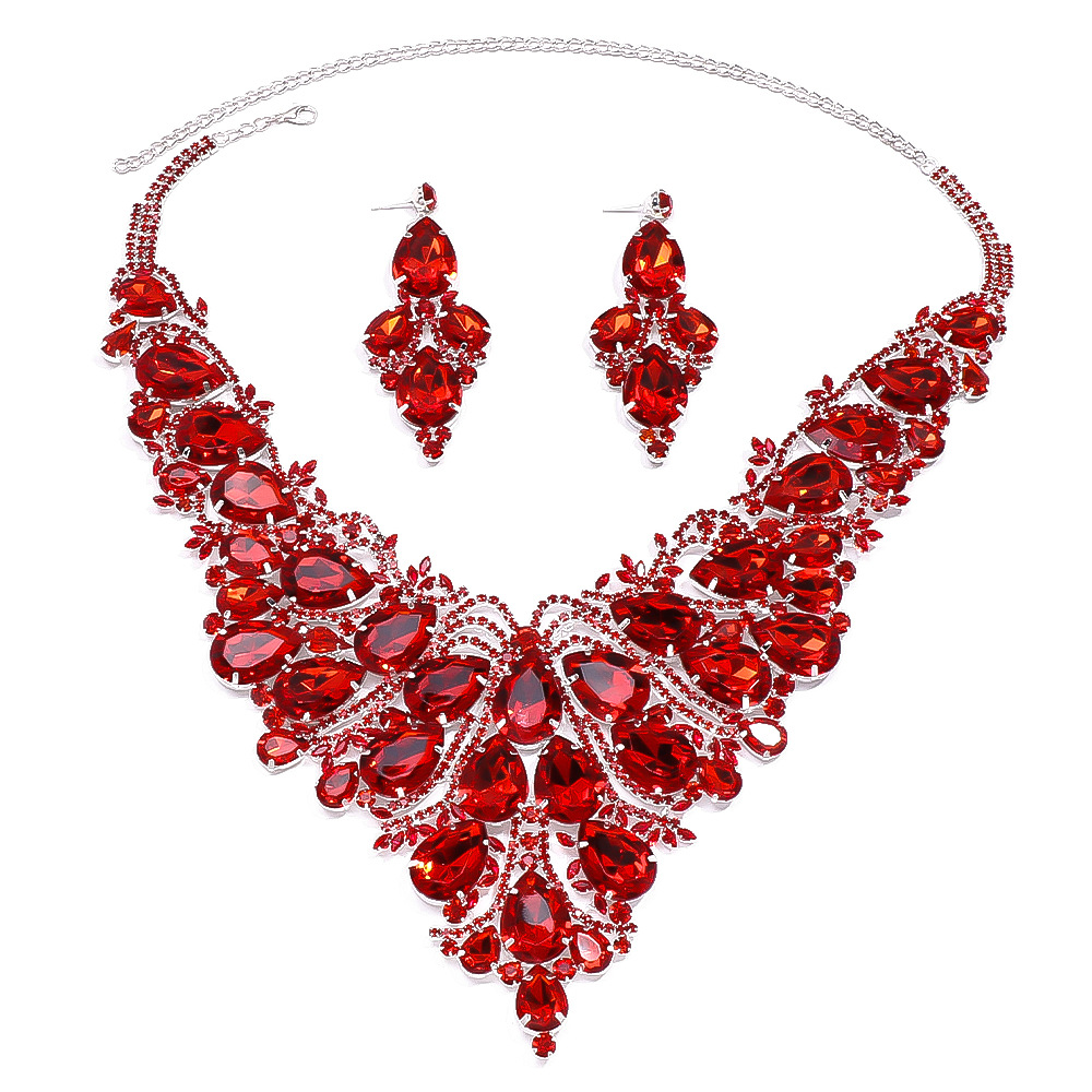 Nuevo traje de joyería transfronteriza exagerada gota de agua COLLAR COLGANTE pendientes reina joyería conjunto de joyas