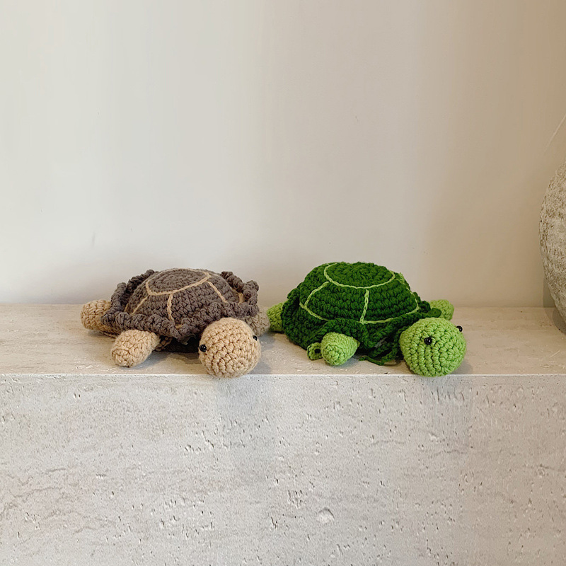 2025 otoño y invierno nuevo bolso infantil lana gancho tejido pequeña tortuga bebé bolso de cambio caricatura lindo mochila de hombro