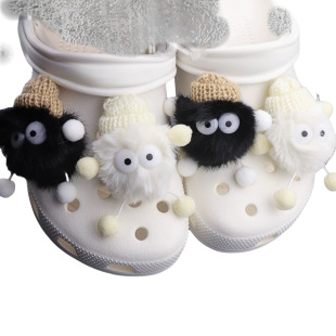 Crocs Accessories diy Hat Elf Fur Ball Shoe Flower Shoe Buckle Cute Plush Decorative Buckle Jewelry Pendant with Trendy