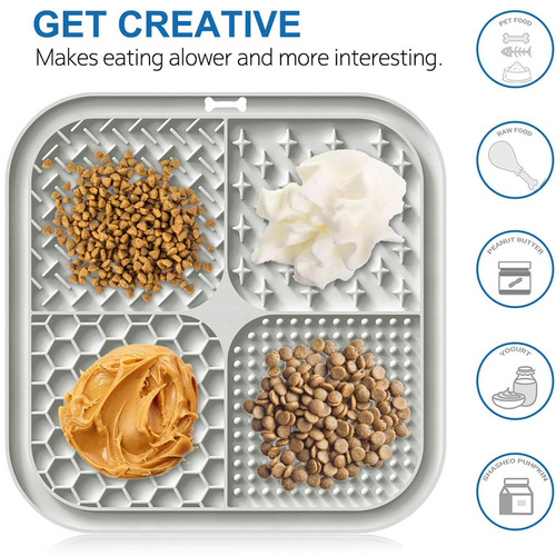 Pet Silicone Licking Plate Slow Feeding Mat Feeding Mat Non-Slip Anti-Choking Slow Feeding Mat Amazon Dog Licking Mat