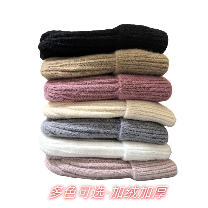 跨境韩版针织包头帽子女秋冬季加厚保暖帽时尚百搭护耳加绒毛线帽|undefined