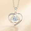 Agile pendant for St. Valentine's Day heart shaped, zirconium, fashionable necklace for friend, gift for girl