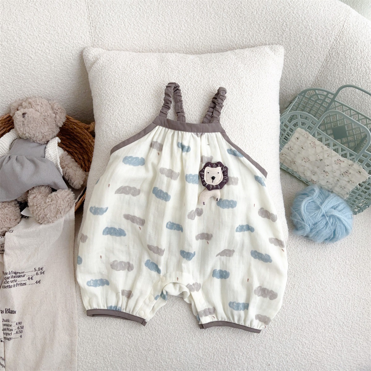 Traje de estilo occidental de la pequeña luna de Youhe, verano para bebés, nuevo estilo, traje de niño, mampara de dibujos animados, traje de dos piezas