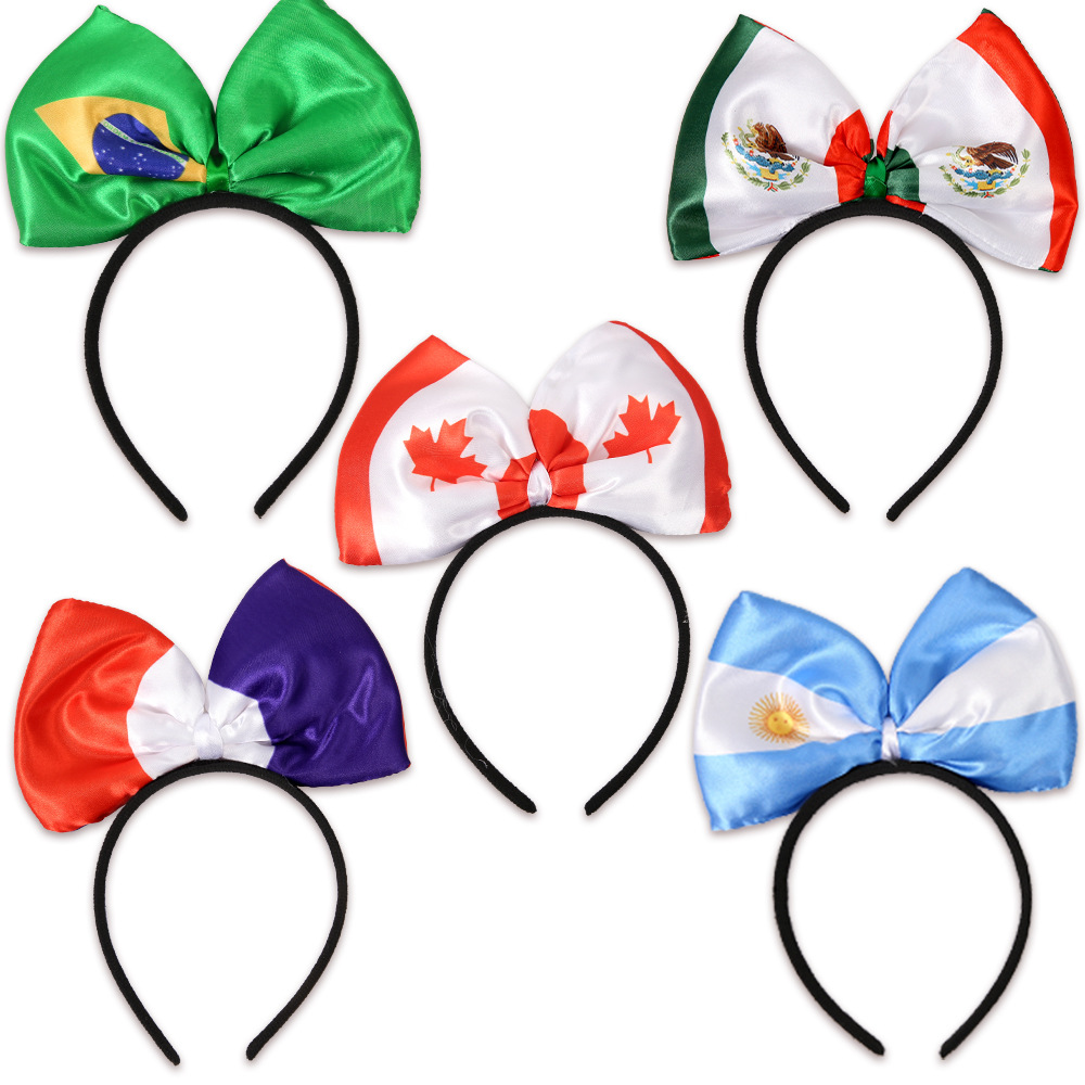 2026 Estados Unidos, Canadá, México, fanáticos de la Copa del Mundo, bandera nacional, arco, arco de cabeza, porristas, refuerzo, abrazadera de cabeza, toque de cabeza