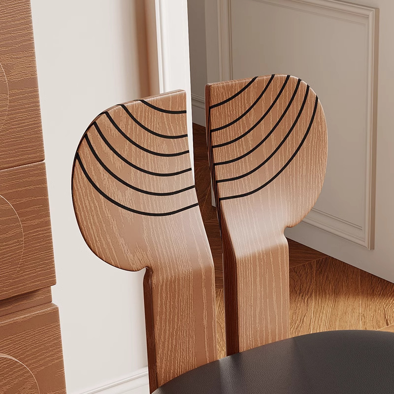 Danvas retro silla de comedor de alta calidad diseñador de madera sólida silla de cola de pescado tallada silla de comedor de madera de cera blanca