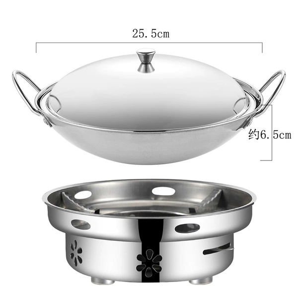 Alcohol stove + [25cm small dry pot, thickened version] with lid