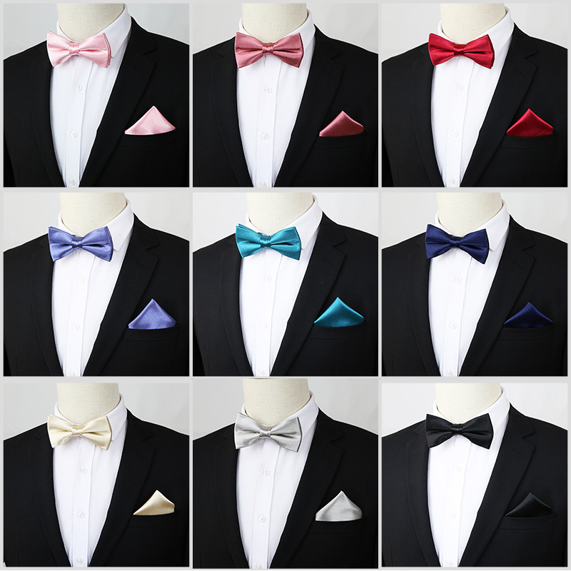 Men's party business casual formal accessories bow tie pocket towel two-piece Shengzhou tie manufacturers wholesale