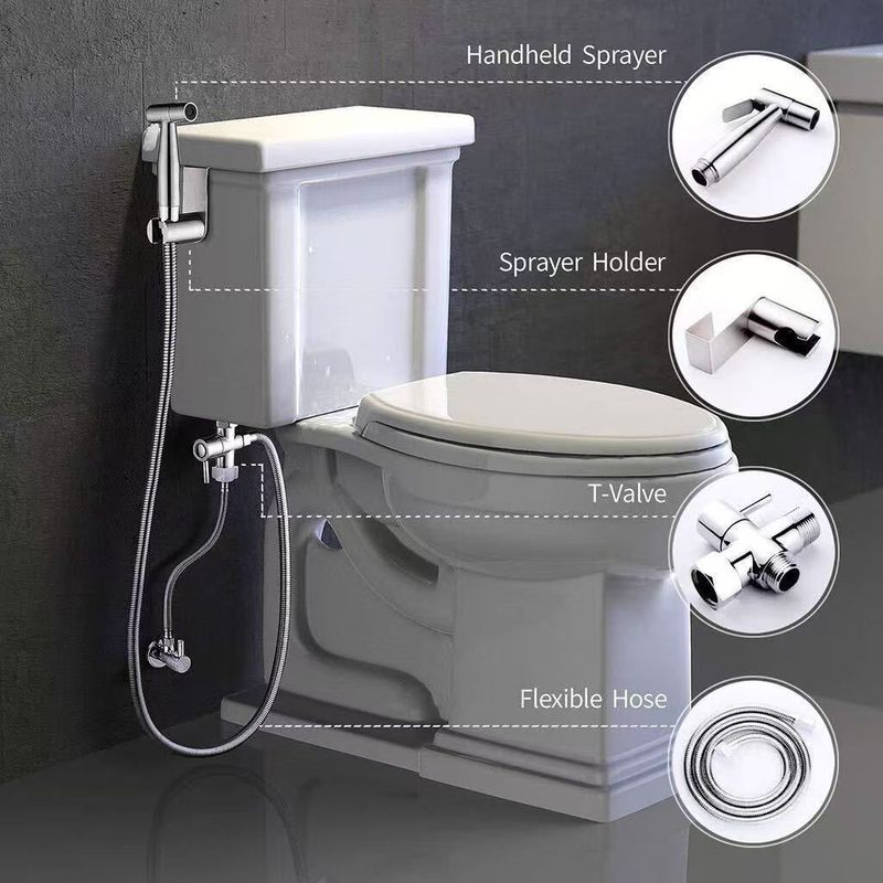 トイレ用コンパニオン、1入口2出口の三角バルブ、トイレ用女性用洗浄器、高圧増圧スプレーガンセット、家庭用ウォーターガン|undefined