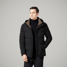 专柜男士连帽羽绒服2025冬季商务休闲中年爸爸保暖白鸭绒防寒外套