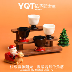 YQT微缩茶杯高脚杯迷你屋摆件diy手工奶油胶场景装饰配件