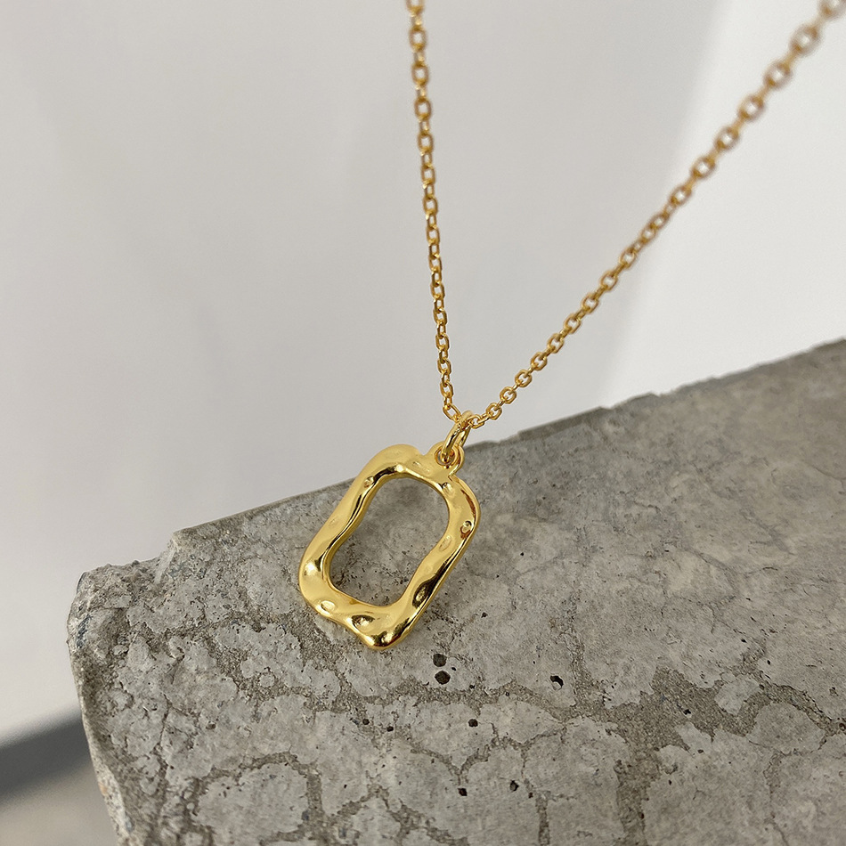 All Seasons Season 925 Sterling Silver Cable Chain Hollow Out Geometric Pendant Necklace