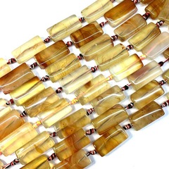 15x40mm風景瑪瑙ストライプ薄いピンク巻き糸瑪瑙フラットアーチ面長方形diyヨーロッパスタイルアクセサリー