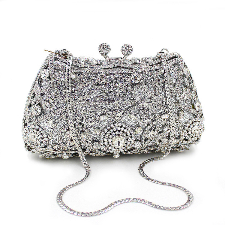 BL001 fábrica directa bolsa de diamantes de agua de cristal de metal de aire bolsa de cena de diamantes bolsa de mano dorada