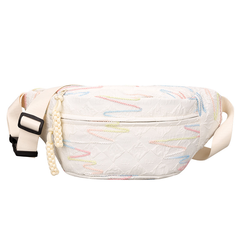 Moda mecha de invierno 2024 nuevo estilo de moda artística viaje bolso de hombro bolso de cinturón a rayas de color