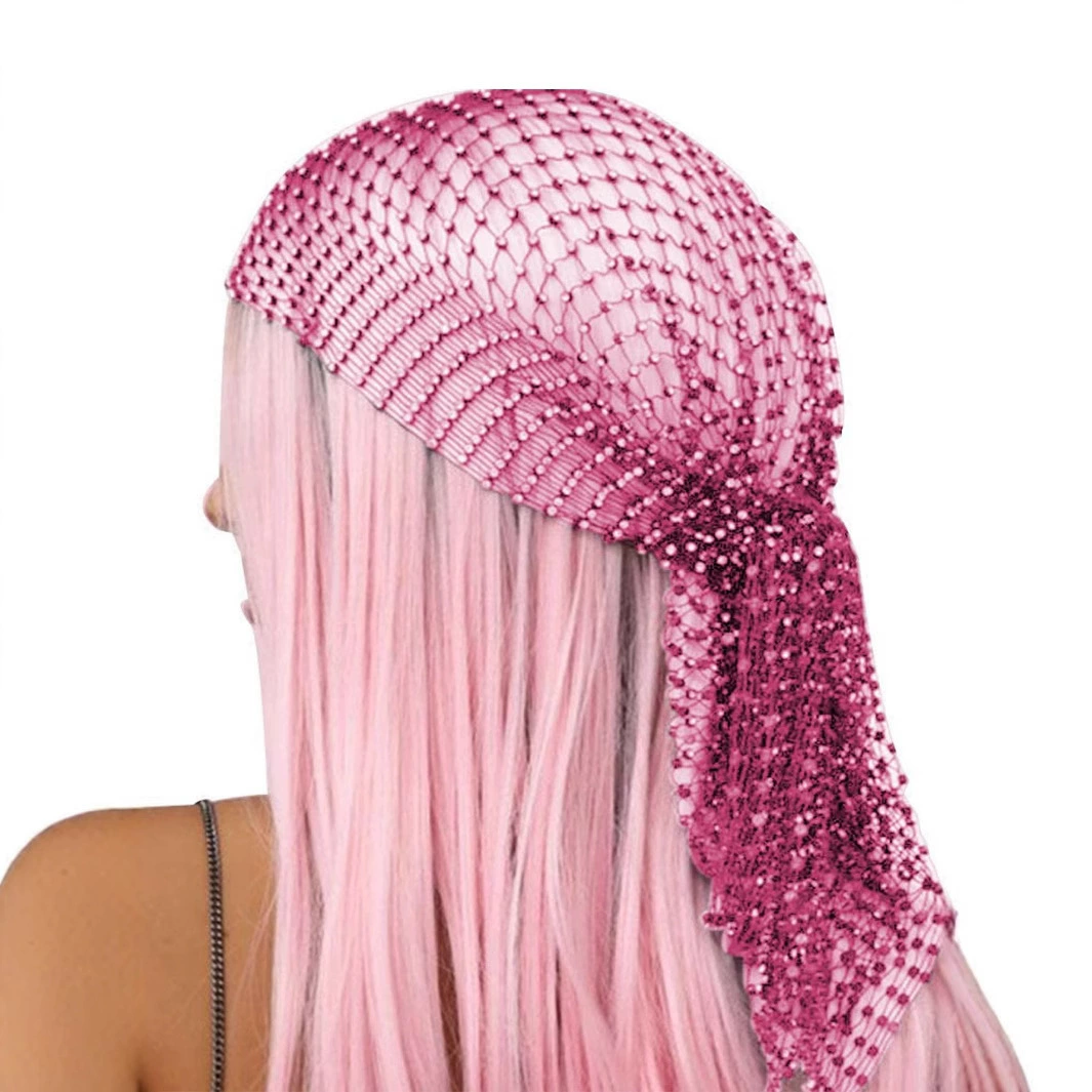 Европейская и американская трансграничная популярная на Amazon пиратская шляпа со стразами, платок, летняя хитовая продажа, сексуальная персонализированная полая сетчатая вуаль