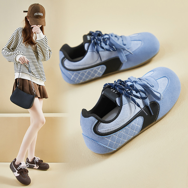 Ins Korean Version of the New Retro German-Style White Sneakers for Women 2026 Spring Student Thick-Soled Height-Increasing Casual Shoes Street Style S01