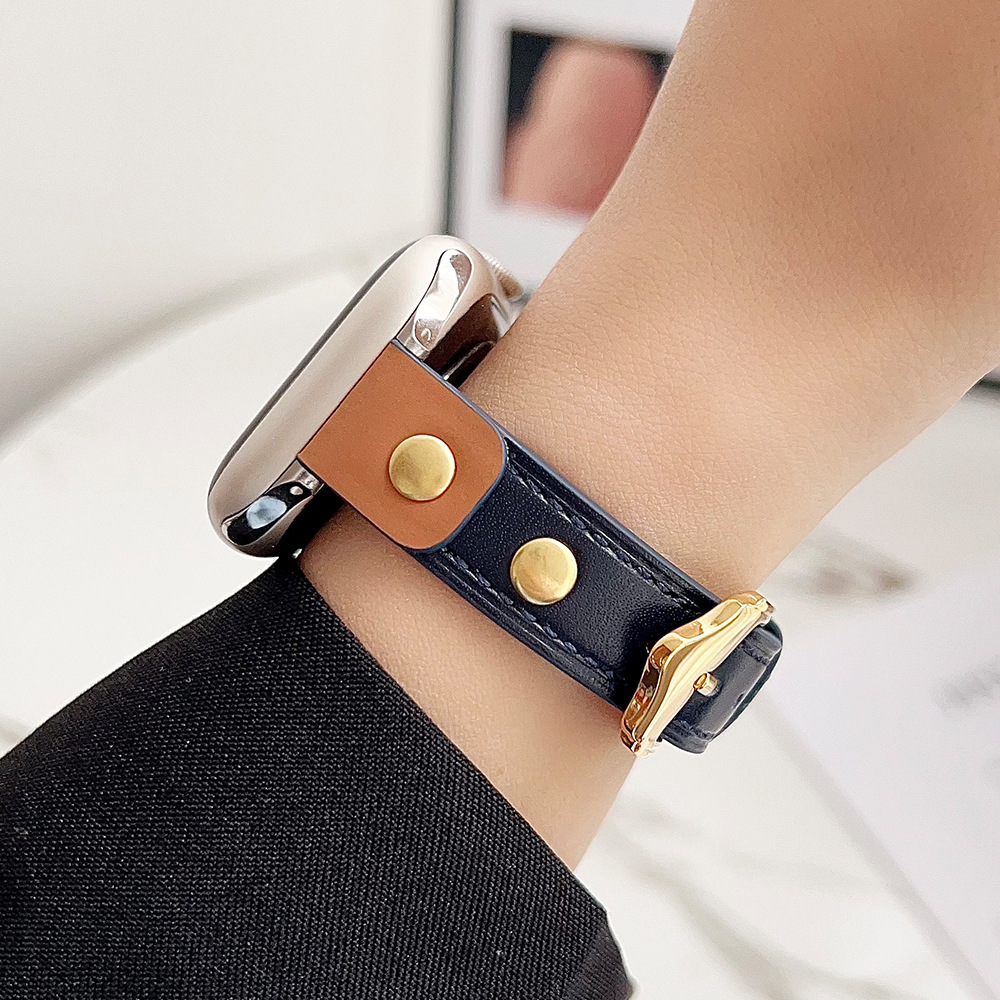 30g Weight Watch Strap Classification Genuine leather Material Round Pattern Casual, Simple Style Style Casual Simple Style Round Watch Strap 19