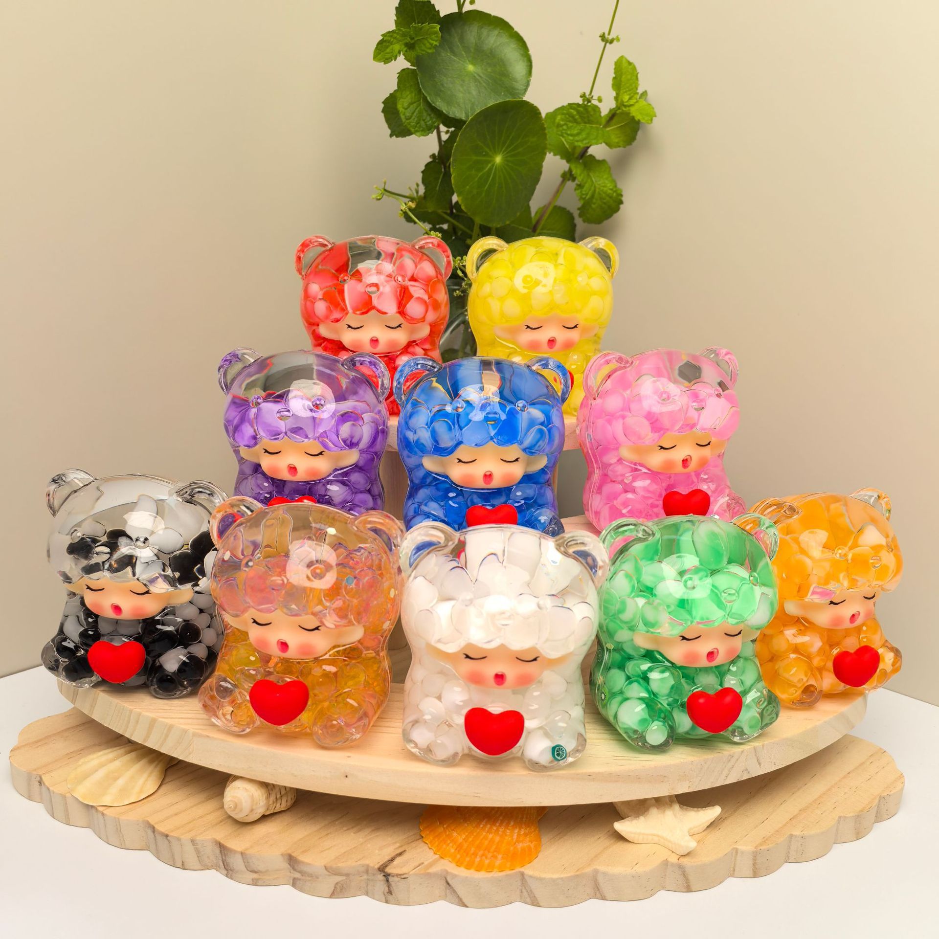 Trendy Cartoon Yunmeng Oil Doll Quicksand Desktop Ornaments Cute and Cute Heart Yunmeng Bear Decorations