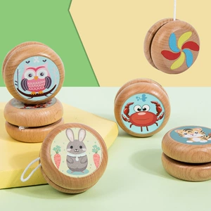 Деревянное йо-йо с мультяшным рисунком классическая игрушка