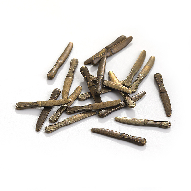 Wholesale retro mini daily necessities knife fork DIY alloy jewelry accessories A800162 2