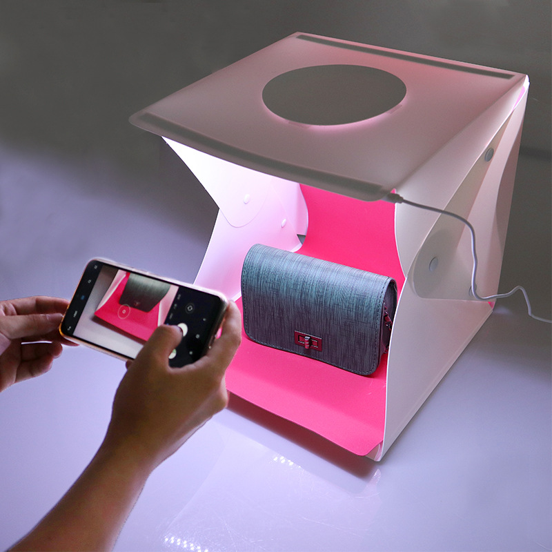 Caja de luz LED 40cm para fotografía, plegable y portátil, mini estudio fotográfico