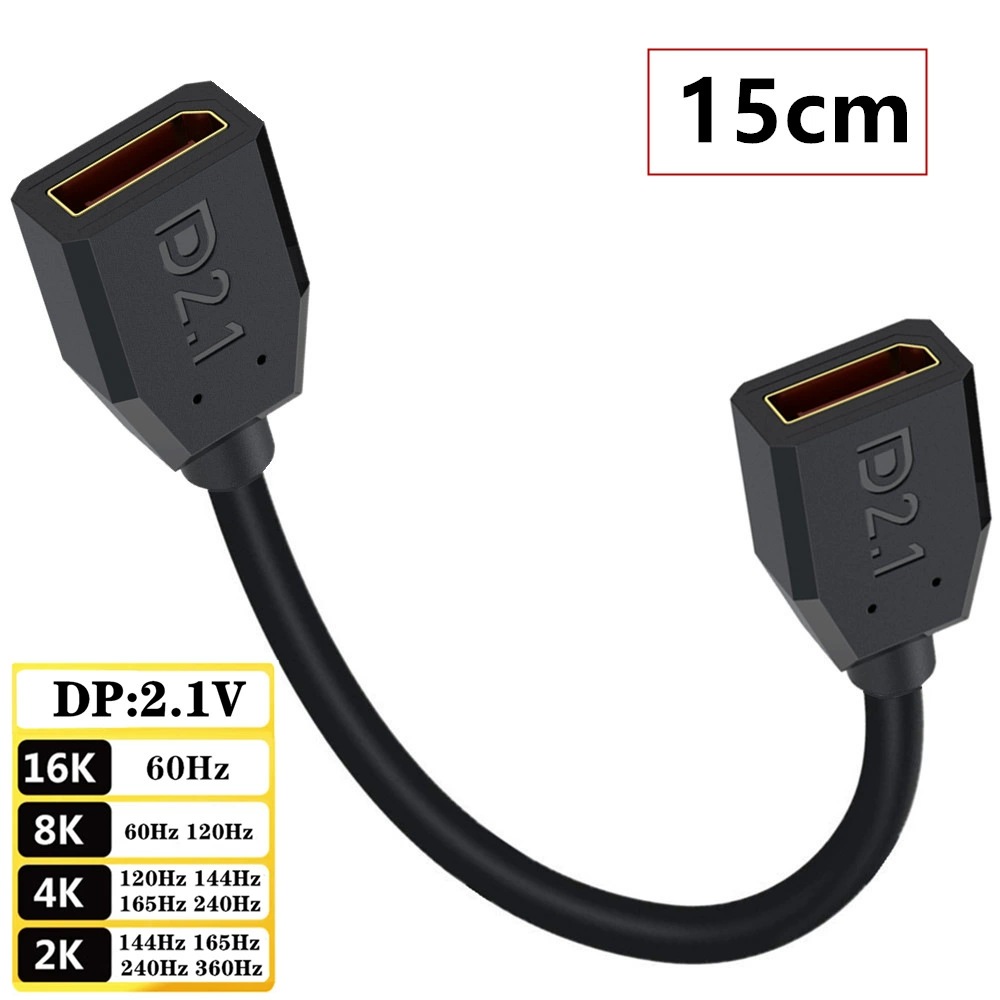 Версия 2.1 DisplayPort женский DP2.1 54Gbps поддерживает 16K@30Hz 8K@240Hz серебряное покрытие