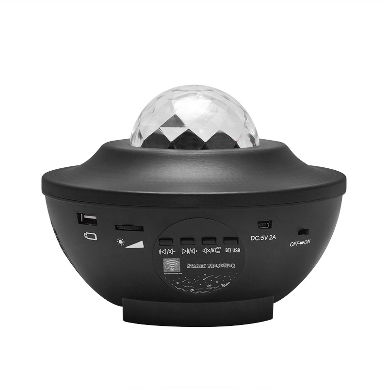 Proyector de estrellas con música Bluetooth USB – lámpara nocturna LED de ambiente con efecto cielo estrellado