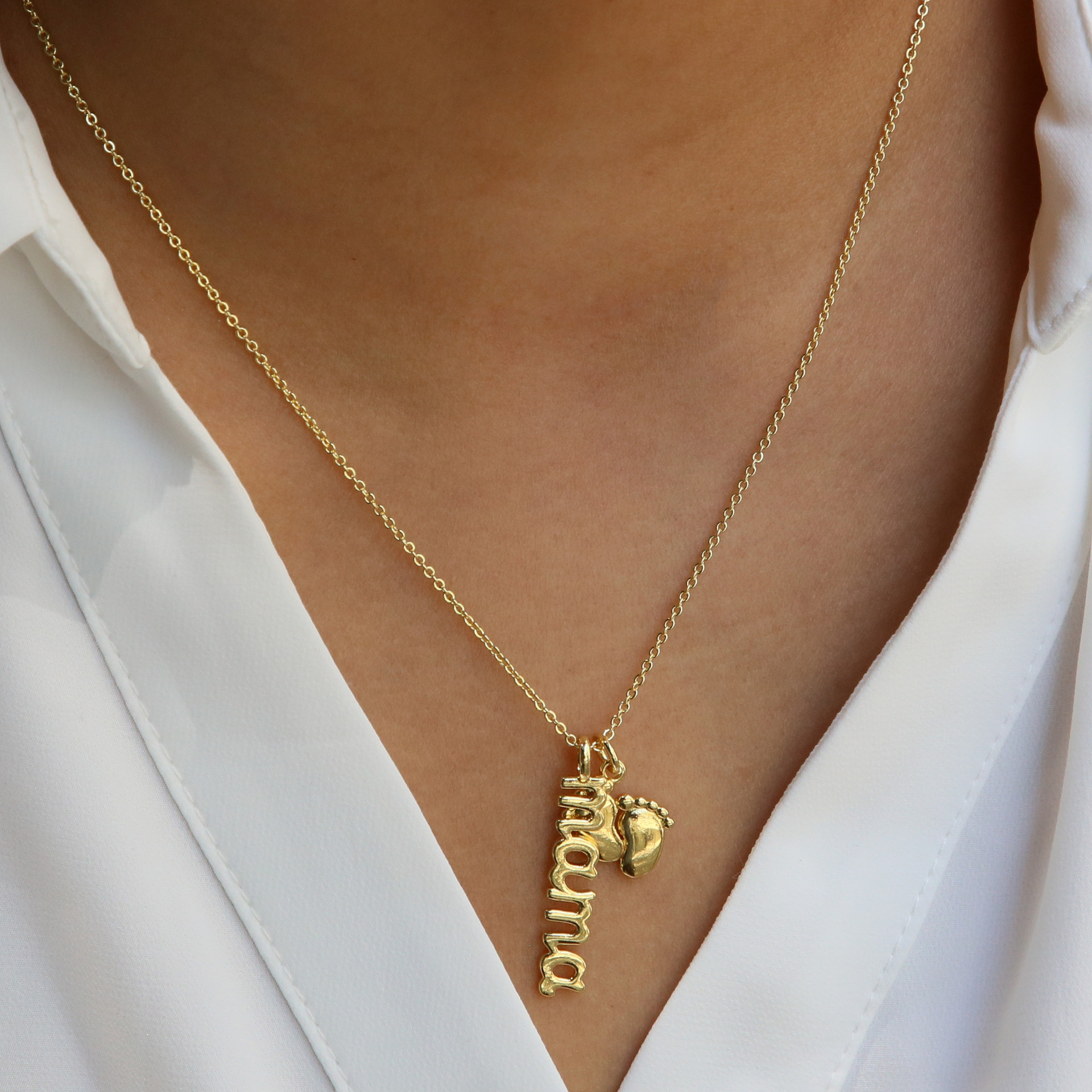 2g Weight Copper Pendant Material Pendant Necklace Classification Copper Chain Material cable chain Chain Type Wholesale Jewelry Simple Style Letter Copper Plating Cable Chain Pendant Necklace