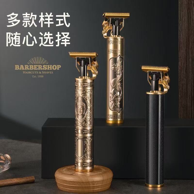 跨境发廊专用电动理发器t9复古油头电推剪家用充电式雕刻电推子