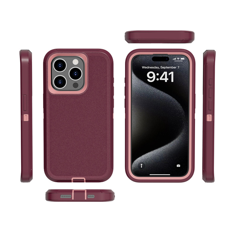 Suitable for Iphone15 Promax Three-Proof Armor Case Apple 15Pro Defender Robot Anti-Fall Mobile Phone Case